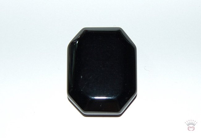 Achteckiger Flatstone aus schwarzem Obsidian
