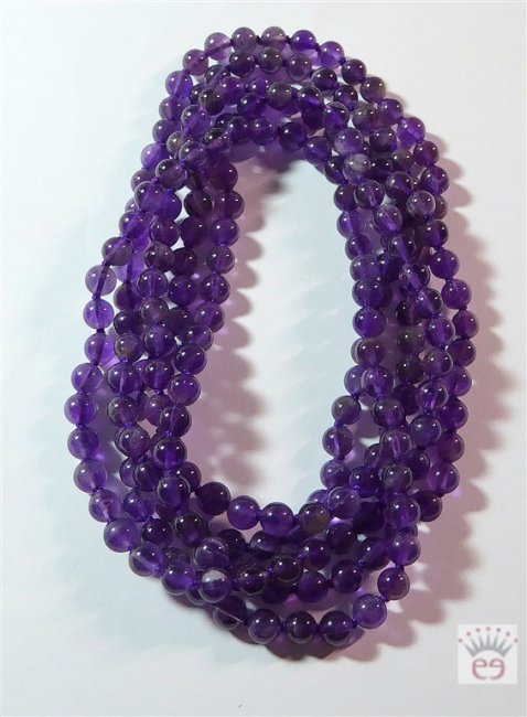 Edelsteinkette mit Amethystkugeln, geknotet