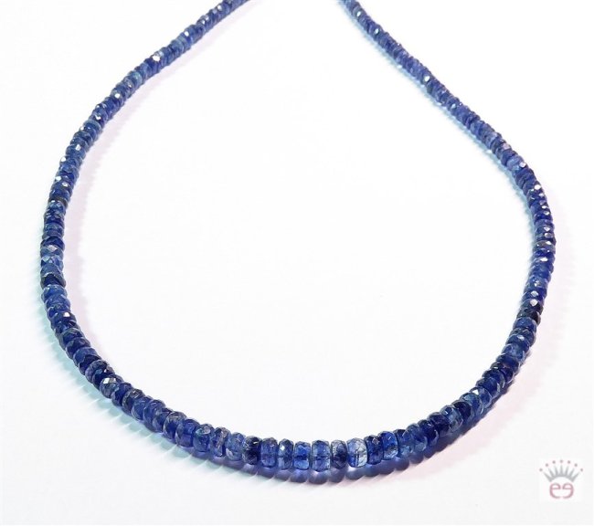 Edelsteinkette Disthen, rondelle, facettiert