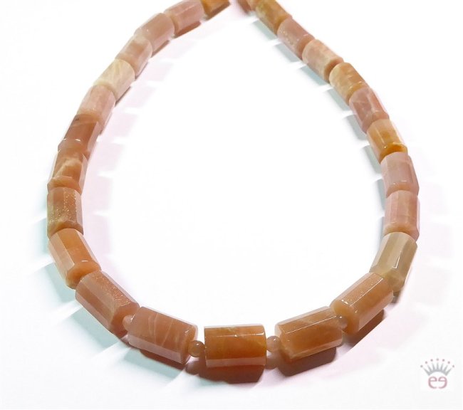 Edelsteinkette Mondstein, Zylinder facettiert