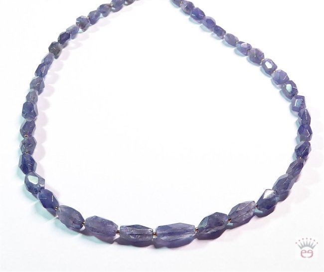 Edelsteinkette Iolith Nuggets facettiert