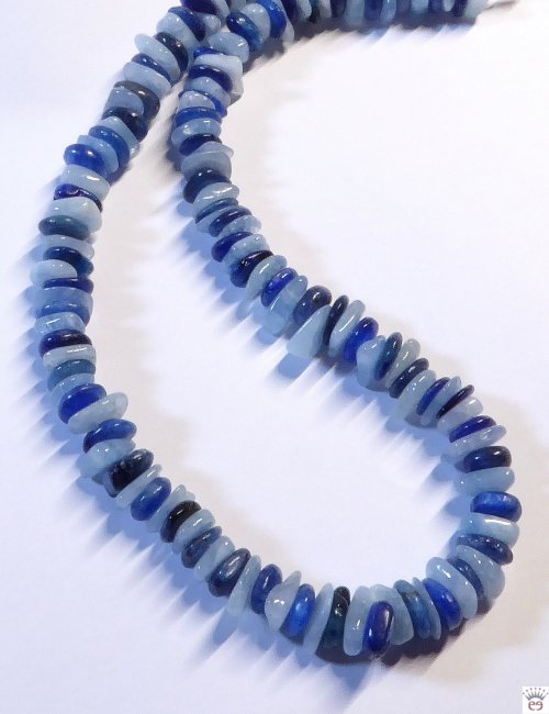 Edelsteinkette Aquamarin-Disthen-Chips