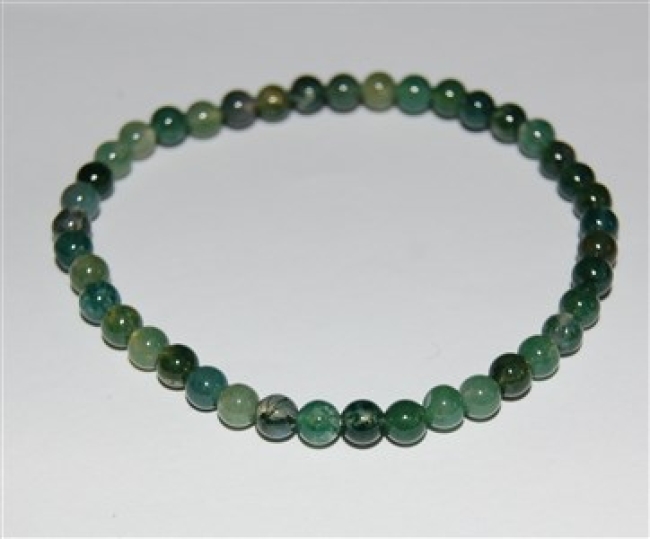 Armschmuck Kugelarmband Moosachat, ca. 4 mm, Kinderarmband