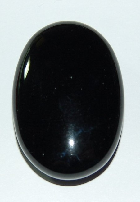 Linsenstein ungebohrt, schwarzer Obsidian