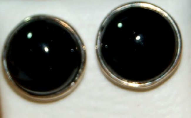 Silberohrstecker Onyx