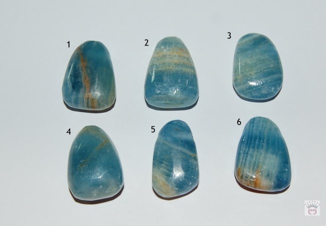 Trommelstein blauer Aragonit