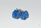 Blütenohrstecker Lapislazuli, 8mm, Silber rhodiniert