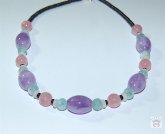 Edelsteinkette Amethyst, Onyx, Aquamarin, Rosenquarz