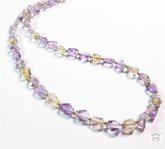 Edelsteinkette Amethyst, Ametrin, Citrin, Nuggets , facettiert